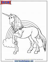 Unicorn Coloring Pages Rainbow Beautiful Background Printable Colouring Cute Horses Cartoon Color Library Clipart Popular sketch template