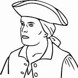 Paul Revere Coloring Face Pages Kids sketch template