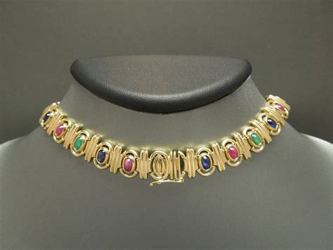 Egyptian Gold 19tcw Precious Gemstone Necklace And Bracelet Set