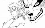 Naruto Coloring Fox Nine Pages Tailed sketch template