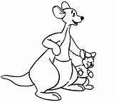 Pooh Roo Coloring Pages Kanga Disney Winnie Clipart Animal Tigger Kangaroo Cartoon Library Clip Cliparts sketch template