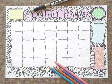 coloring month bullet journal doodle monthly journaling etsy bullet