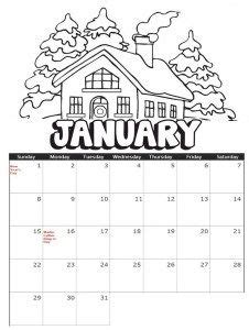 pin  top  calendar coloring pages