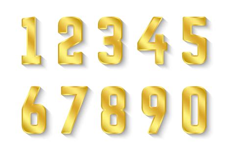 gold numbers vector art icons  graphics
