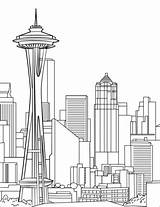 Needle Space Coloring Washington Flower State Seattle Pages Template Sketch Printable sketch template