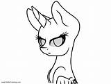 Coloring Pages Alicorn Headshot Kids Printable sketch template