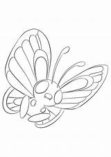 Pokemon Butterfree Coloring Pages Kids Generation Bug Type Charizard Color Flying Insect Justcolor Perso Deviant sketch template