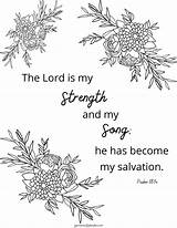Verse Bible Psalm Strength sketch template
