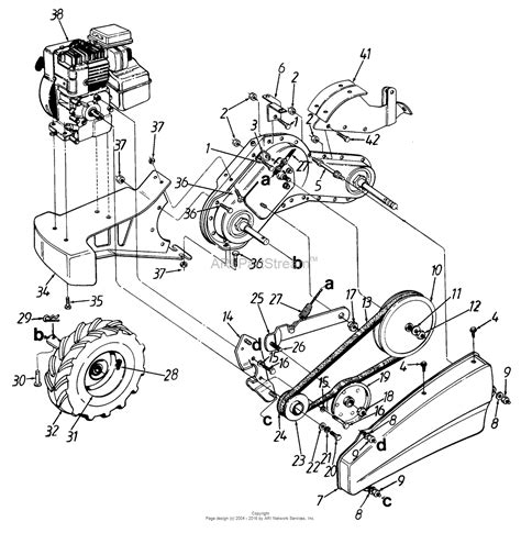 mtd     parts diagram  rear tine tiller  assembly