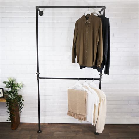 wall  floor mounted full height  tiered clothing rail