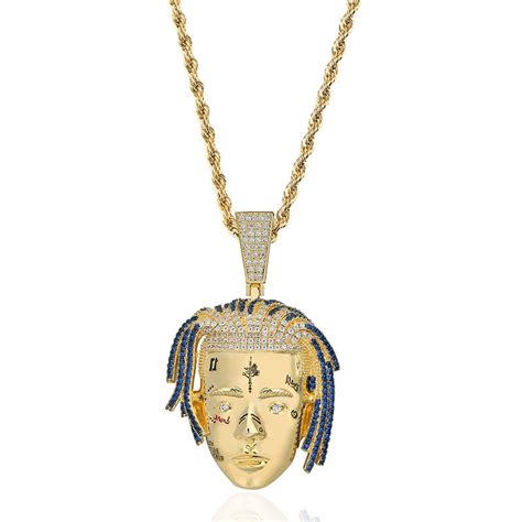 Xxxtentacion Pendant Fashion Cubic Zircon Iced Out Chain Gold Necklace