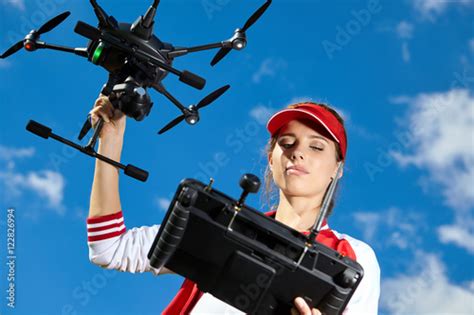 woman  standing  holding drone stock photo  royalty  images  fotoliacom pic