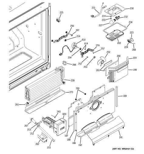 freezer section diagram parts list  model pfcsnjxass ge parts refrigerator parts