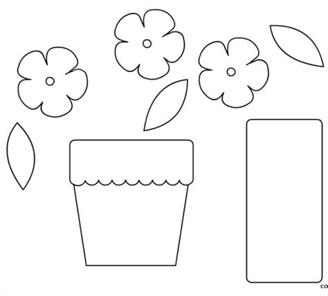 flower pot template  printable