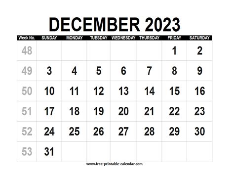 blank calendar 2023 december free printable calendarcom