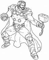 Thor Coloring Pages Marvel Printable Superhero sketch template