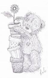 Bear Teddy Tatty Colouring Pages Bears Pots Plant Deviantart Wallpaper Sheets Wallpapers sketch template