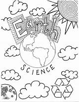 Science Cover Coloring Earth Middle Sheets Front sketch template