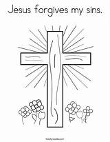 Coloring Jesus Sins Forgives Tracing Pages Kids Church Twisty Noodle School Bible Christian Cross Colouring Sheet Sheets Died Printable Sunday sketch template