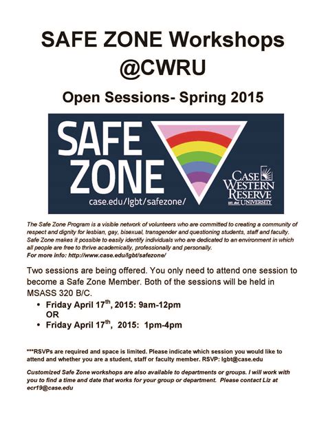 Become Safe Zone Member At April 17 Workshop