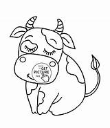 Coloring Pages Cow Kids Printable Baby Animal Printables Color Wuppsy Drawing Cute Colour выбрать доску Visit раскраски Farm Comments sketch template