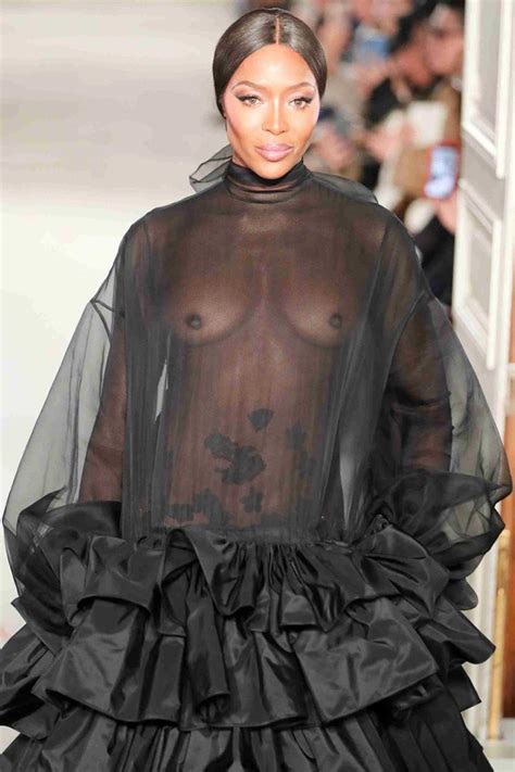 Naomi Campbell See Through At Paris Fashion Week Scandal Planet