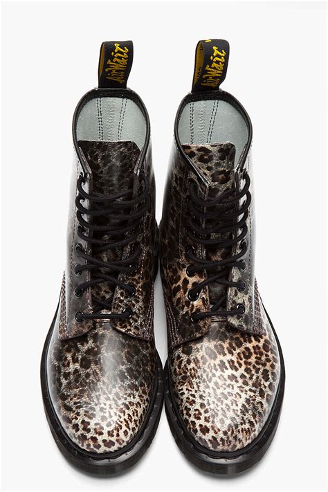 dr martens leopard print leather boots lyst