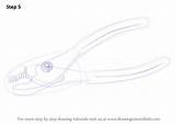 Draw Step Drawing Plier Pliers Tools Enhance Complete Figure sketch template