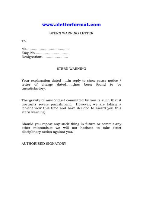 warning letter  printable documents