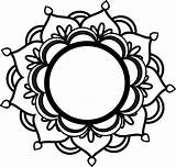 Monogram Silhouette Mandalas Tattoostime Yeti Clipartmag Vectorial Fleur Beautifull Visiter Procoloring sketch template