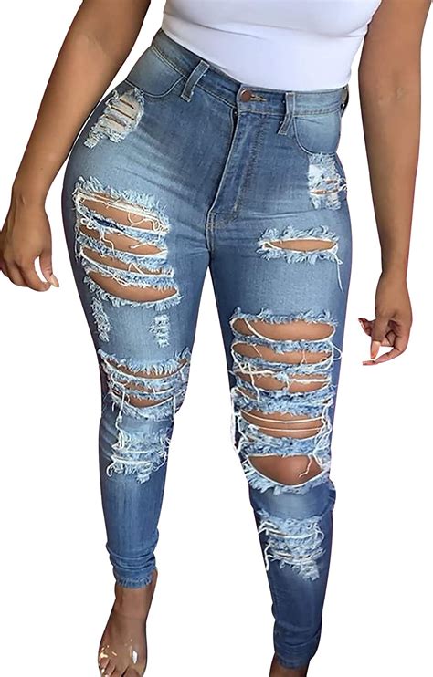 High Waisted Skinny Jeans Women Jean Jeggings For Womens Ripped Jeans