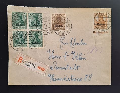 postzegels uit het duitse rijk bezetting van belgie   landespost kopen