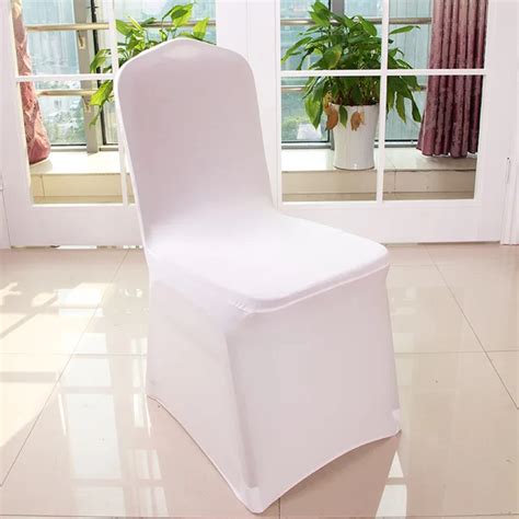 witte spandex stoelhoezen universele wit stretch polyester spandex bruiloft stoelbekleding
