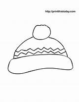 Hat Printable Coloring Winter Pages Hats Snowman Templates Color Colorare Da Mittens Berretto Printthistoday Printables Pattern Cap Disegno Drawing Snow sketch template