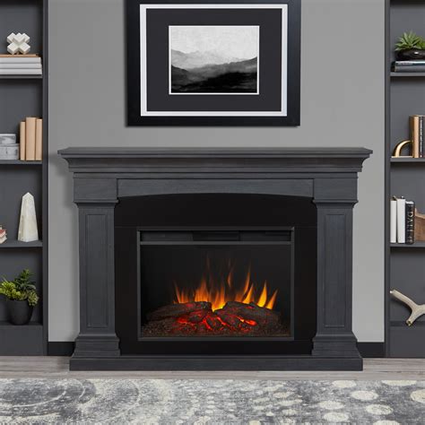 buy deland grand electric fireplace  gray  real flame