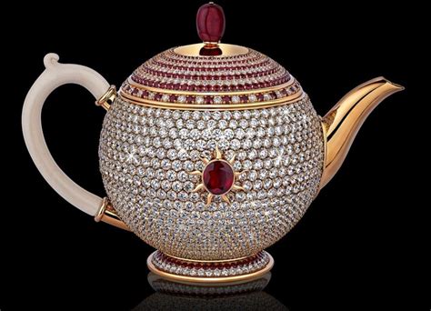 million  worlds  expensive tea pot  studded  sparkling diamonds