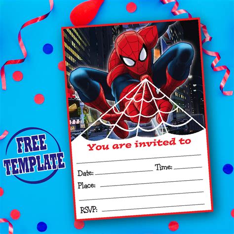 piccolefeste   spiderman invitation template birthday party