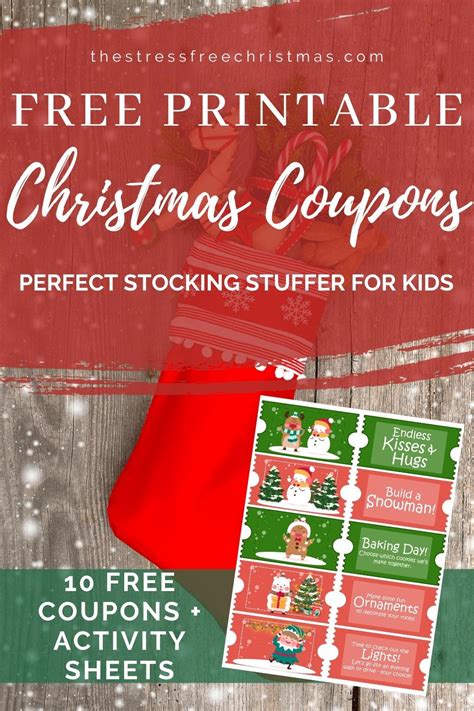 printable christmas coupons  kids  stress  christmas