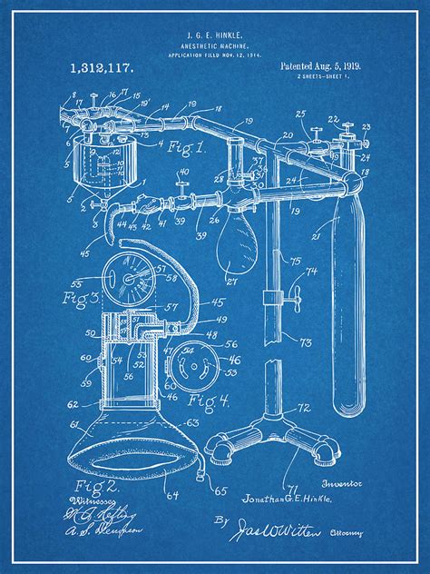 anesthetic machine blueprint patent print drawing  greg edwards