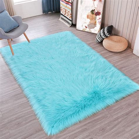 kwanshop faux sheepskin fur fluffy area rug   ft rectangle furry