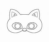 Mask Cat Coloring Printable Pano Seç Clip sketch template