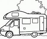 Coloring Pages Truck Car Camping House Camper Colouring Wheels Visit Imprimer Transportation Campers sketch template
