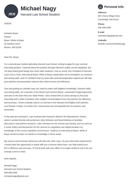 sample cover letter  legal job application jun    good