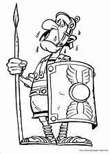 Coloring Pages Asterix Cartoon Obelix Color Character Kids Printable Roman Soldier Obelisk Sheets sketch template
