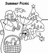 Picnic Coloring Blanket Summer Fun Template Drawing Pages Netart Getdrawings sketch template