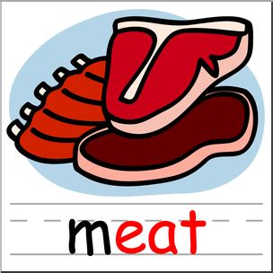 clip art basic words eat phonics meat color abcteach