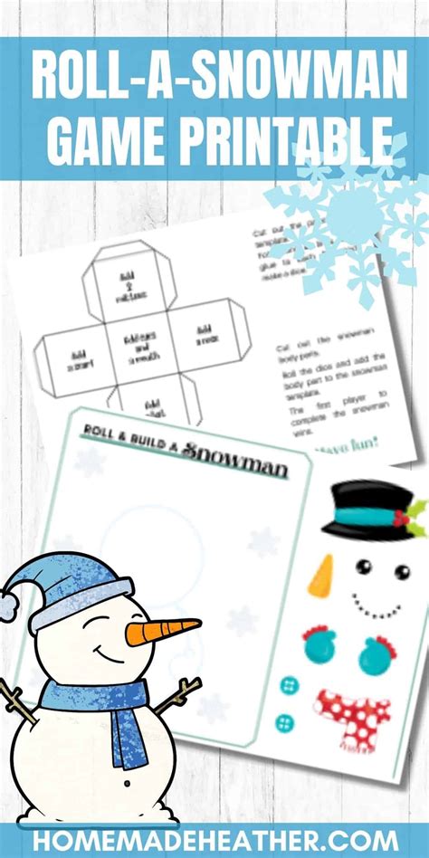 roll  snowman game printables homemade heather
