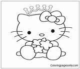 Kitty Hello Princess Pages Coloring Color Online sketch template