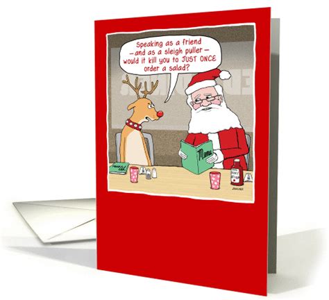 Funny Reindeer And Santa For Christmas Card 1291234