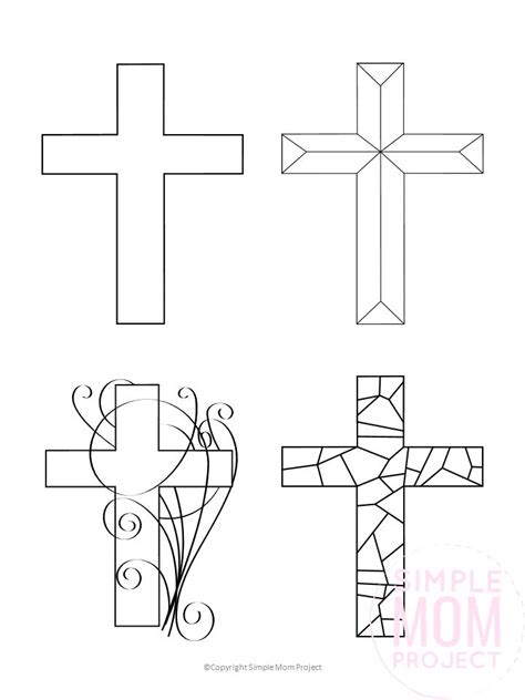 printable cross templates  coloring sheets   easter